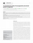 Research paper thumbnail of A comprehensive study of mesoappendix and arterial pattern of appendix