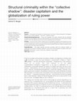 Research paper thumbnail of Structural criminality within the “collective shadow”: disaster capitalism and the globalization of ruling power