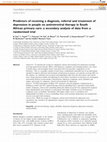 Research paper thumbnail of Predictors of receiving a diagnosis, referral and treatment of depression in people on antiretroviral therapy in South African primary care: a secondary analysis of data from a randomised trial