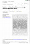 Learning and teaching Chinese as a foreign language: A scoping review Cover Page