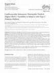 Research paper thumbnail of Cardiovascular Autonomic Neuropathy Predicts Higher HbA1c Variability in Subjects with Type 2 Diabetes Mellitus