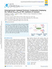 Research paper thumbnail of Heterogeneously Catalyzed Pechmann Condensation Employing the Tailored Zn0.925Ti0.075O NPs: Synthesis of Coumarin