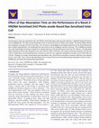 Research paper thumbnail of Effect of Dye Absorption Time on the Performance of a Novel 2-HNDBA Sensitized ZnO Photo anode Based Dye-Sensitized Solar Cell