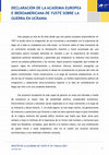 Research paper thumbnail of DECLARACIÓN DE LA ACADEMIA EUROPEA E IBEROAMERICANA DE YUSTE SOBRE LA GUERRA EN UCRANIA