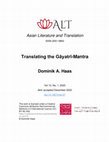 Research paper thumbnail of Translating the Gāyatrī-Mantra