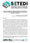 Research paper thumbnail of Resumo expandido: Tradição gramatical e análise linguística: Concepções e práticas de ensino de professores de língua portuguesa em Gurupi - Tocantins