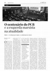 Research paper thumbnail of O centenário do PCB e a esquerda marxista na atualidade (agosto 2022)