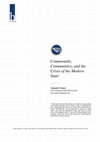 Commonalty, Communities, and the Crisis of the Modern State Cover Page