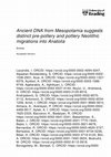 Research paper thumbnail of Ancient DNA from Mesopotamia suggests distinct Pre-Pottery and Pottery Neolithic migrations into Anatolia