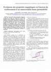 Research paper thumbnail of Evolutions des propriétés magnétiques en fonction du vieillissement d'un nanocristallin haute perméabilité