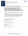 A social identity model of system attitudes (SIMSA): Multiple explanations of system justification by the disadvantaged that do not depend on a separate system justification motive Cover Page