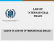 Law of International trade Cover Page