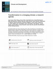 Research paper thumbnail of Transformation in a changing climate: a research agenda