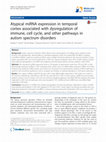 Atypical miRNA expression in temporal cortex associated with dysregulation of immune, cell cycle, and other pathways in autism spectrum disorders Cover Page