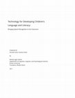 Technology for Developing Children's Language and Literacy Cover Page