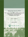 The Legacy of the Kilusang Bagong Lipunan: Authoritarian Contamination in Philippine Party Politics Cover Page