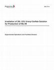 Research paper thumbnail of Irradiation of 20L LEU Uranyl Sulfate Solution for Production of Mo-99