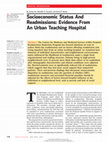 Research paper thumbnail of Socioeconomic Status And Readmissions: Evidence From An Urban Teaching Hospital