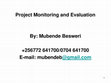 Research paper thumbnail of Project Monitoring and Evaluation