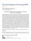 Research paper thumbnail of Managing Organizational Crisis for performance, production, productivity and profitability