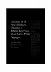 Research paper thumbnail of Literatura en el Perú: deslindes, relaciones y debates. Entrevista a Luis Carlos Nieto Degregori
