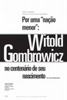 Research paper thumbnail of Por uma "nação menor": Witold Gombrowiczno centenário de seu nascimento