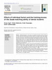 Research paper thumbnail of Effects of individual factors and the training process of the shade-matching ability of dental students