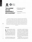 Research paper thumbnail of “Una sociedad vive más cohesionada si está reconciliada” Entrevista a Kristian Herbolzheimer