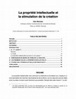 Research paper thumbnail of La propriété intellectuelle et la stimulation de la création 1