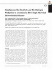 Simultaneous bio-electricity and bio-hydrogen production in a continuous flow single microbial electrochemical reactor Cover Page