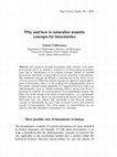 Research paper thumbnail of Why and how to naturalize semiotic concepts for biosemiotics