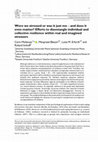 Research paper thumbnail of Were we stressed or was it just me – and does it even matter? Efforts to disentangle individual and collective resilience within real and imagined stressors