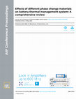 Effects of different phase change materials on battery thermal management system: A comprehensive review Cover Page