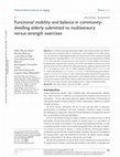 Research paper thumbnail of Functional mobility and balance in community-dwelling elderly submitted to multisensory versus strength exercises