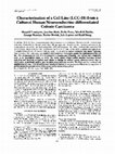 Research paper thumbnail of Characterisation of a cell line (LCC-18) from a cultured human neuroendocrine-differentiated colonic carcinoma