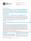 Research paper thumbnail of Bacterial diversity in the marine spongeHalichondria paniceafrom Icelandic waters and host-specificity of its dominant symbiont “CandidatusHalichondribacter symbioticus”