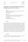 Research paper thumbnail of Adaptation to Climate Change Risks and Regulation Through Insurance: The Case of China