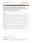 Research paper thumbnail of Herbal remedy knowledge acquisition and transmission among the Yucatec Maya in Tabi, Mexico: a cross-sectional study