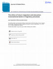 Research paper thumbnail of The ethics of return migration and education: transnational duties in migratory processes