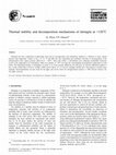 Research paper thumbnail of Thermal stability and decomposition mechanisms of ettringite at <120°C