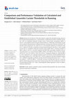 Comparison and Performance Validation of Calculated and Established Anaerobic Lactate Thresholds in Running Cover Page