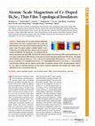 Research paper thumbnail of Atomic-Scale Magnetism of Cr-Doped Bi2Se3 Thin Film Topological Insulators