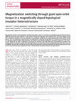 Research paper thumbnail of Magnetization switching through giant spin–orbit torque in a magnetically doped topological insulator heterostructure