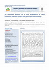 An optimized protocol for in vitro propagation of Pyrus communis and Pyrus syriaca using apical-bud microcuttings Cover Page