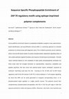 Research paper thumbnail of Sequence Specific Phosphopeptide Enrichment of ZAP-70 regulatory motifs using epitope-imprinted polymer complements