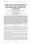 Research paper thumbnail of Design and experimental investigation of adryer with two types of combined solar concentratorsusing two natural heattransfer fluids