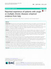 Research paper thumbnail of Reported experience of patients with single or multiple chronic diseases: empirical evidence from Italy