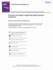 Research paper thumbnail of Priorities and targets: supporting target-setting in healthcare