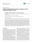 Research paper thumbnail of Is Equity Crowdfunding the Leapfrog to Companies’ Success? Financial Performance in China