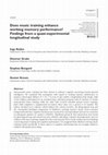 Research paper thumbnail of Does music training enhance working memory performance? Findings from a quasi-experimental longitudinal study